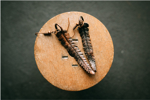 Náušnice papraď (1 x 5,5 cm) — foto 2