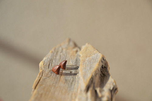 Natur náušničky merbau — foto 2
