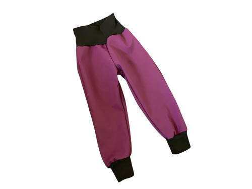 Softshell kalhoty Basic malina/hnědá VEL. 86-140 — foto 2