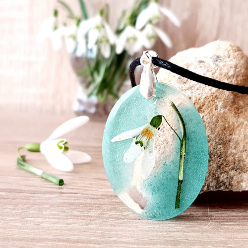 Náhrdelník "Sněženka v trávě" — foto 2