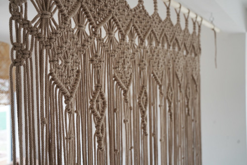 Macrame závěs 120x250cm písková — foto 3