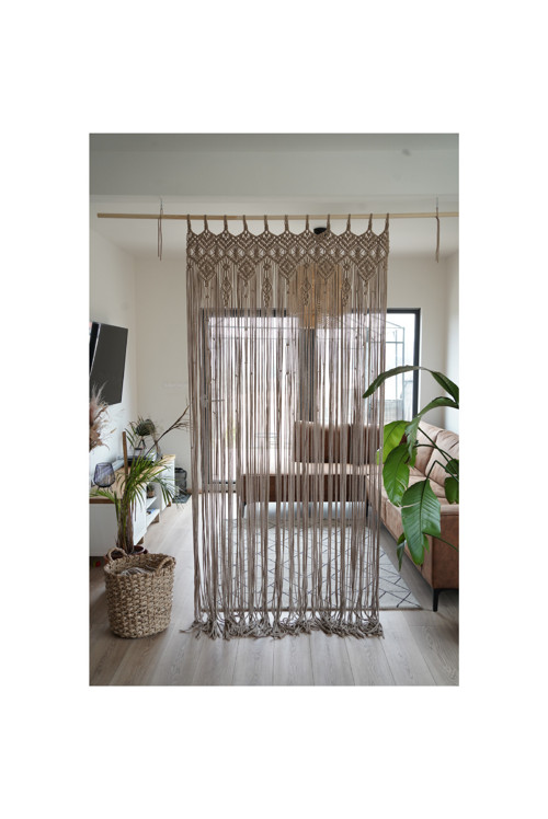 Macrame závěs 120x250cm písková — foto 5