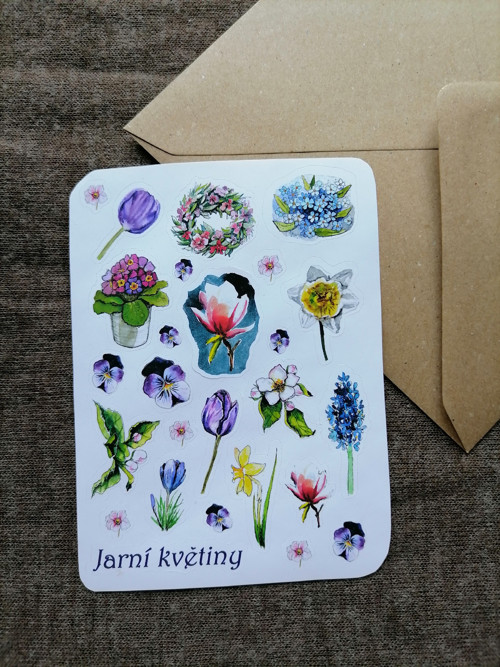 Jarní květiny - samolepkový aršík — foto 2