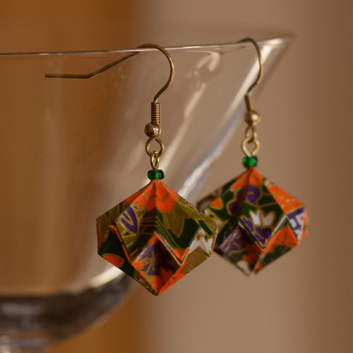 Origami náušnice – Zářivé kvítí — foto 5