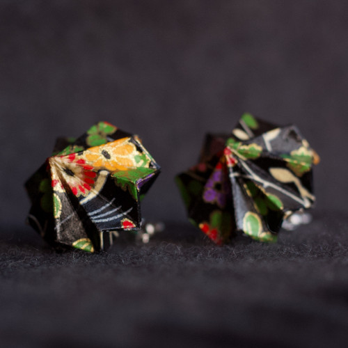 Origami náušnice – Barevné kvítí — foto 2