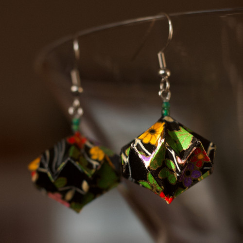 Origami náušnice – Barevné kvítí — foto 4