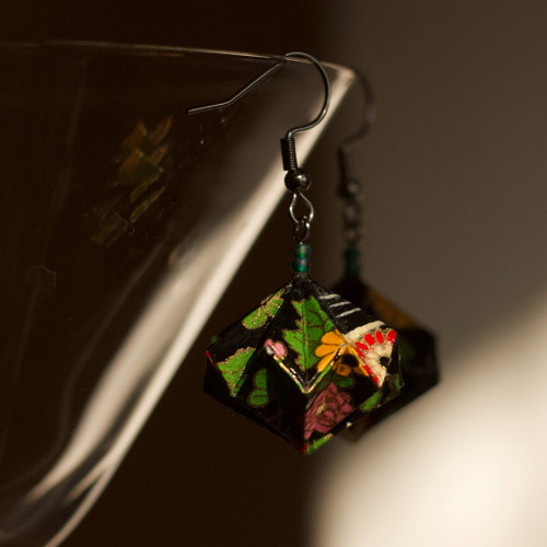 Origami náušnice – Barevné kvítí — foto 5