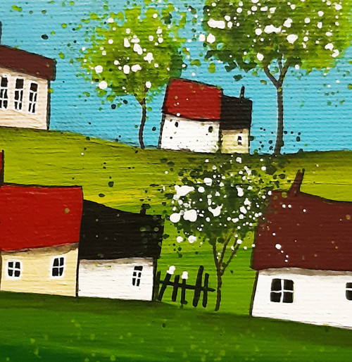 Jarní vesnička - 20x20cm — foto 2