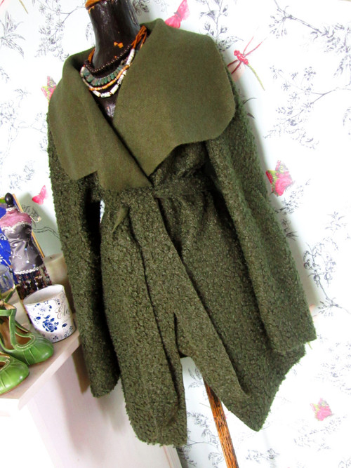 Kardigan wrap olivový — foto 2
