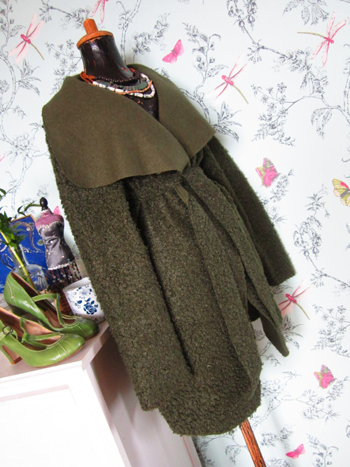Kardigan wrap olivový — foto 3