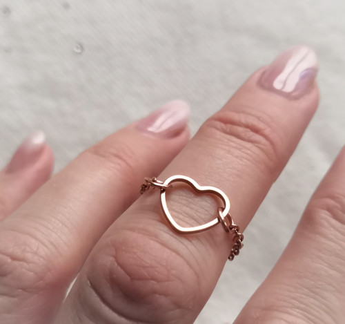 Ocelový prstýnek*srdíčko*rosegold — foto 2
