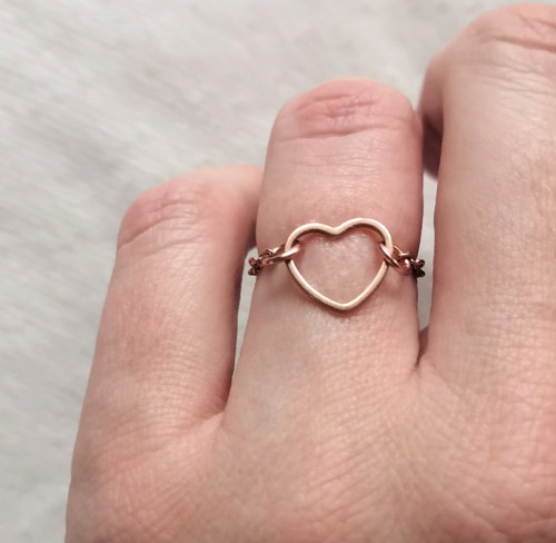 Ocelový prstýnek*srdíčko*rosegold — foto 3
