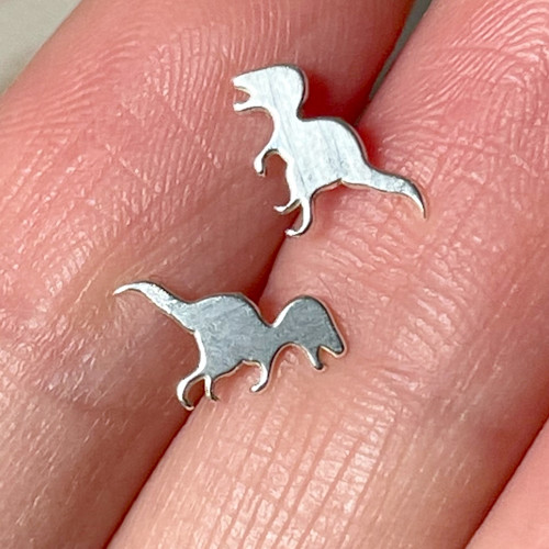 Stříbrné náušnice AG925 dinosaurus — foto 2