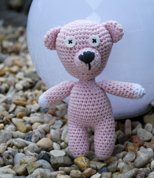 Háčkovaný medvídek Mr Bean Teddy a malý medvidek — foto 5