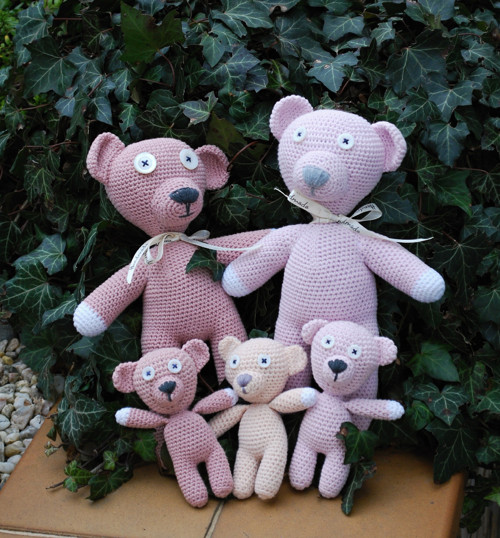 Háčkovaný medvídek Mr Bean Teddy a malý medvidek — foto 3