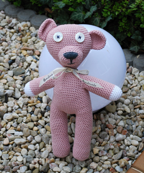 Háčkovaný medvídek Mr Bean Teddy a malý medvidek — foto 4