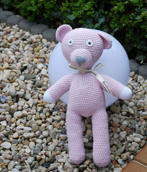 Háčkovaný medvídek Mr Bean Teddy v růžové — foto 4