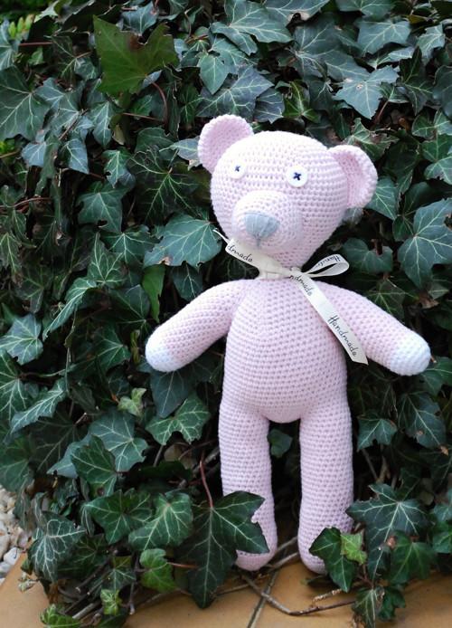 Háčkovaný medvídek Mr Bean Teddy v růžové — foto 3