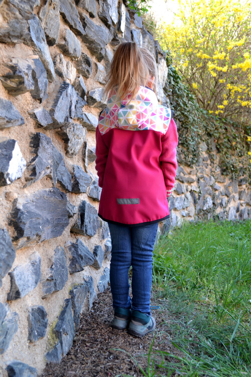 Dětská vesta softshell. s kapucí-malina/akvarel — foto 2