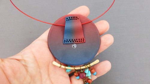 Přívěsek mandala polymer tyrkenit — foto 3