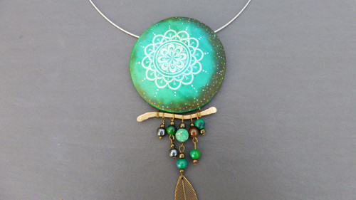 Přívěsek zelená mandala — foto 3