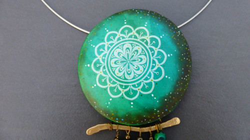 Přívěsek zelená mandala — foto 4