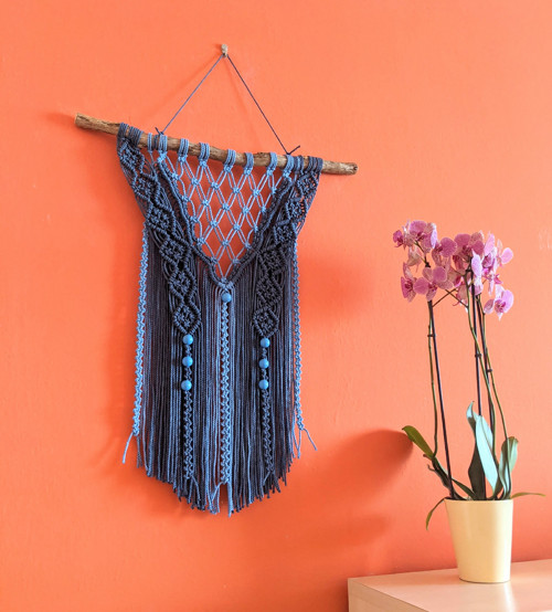 Macramé Boho záves modrý — foto 2