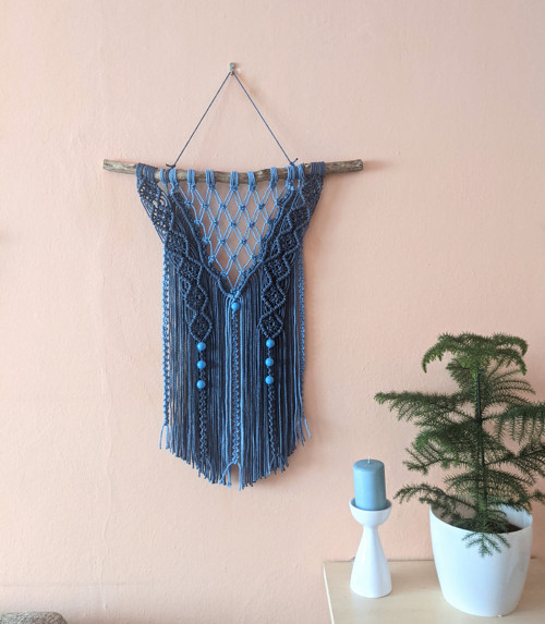 Macramé Boho záves modrý — foto 4