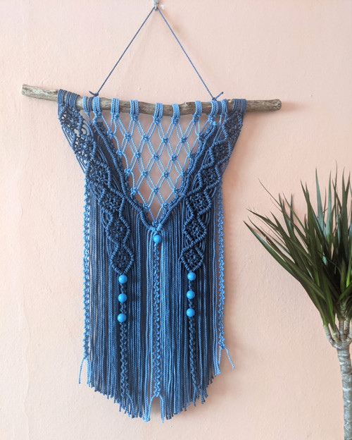 Macramé Boho záves modrý — foto 3