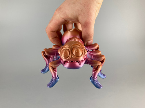 Pavouk XL, flexi hračka, 3D tisk - Duhový — foto 3
