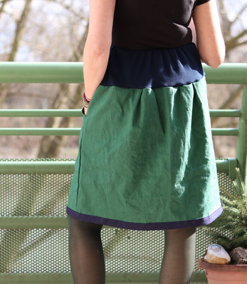 Lněná sukně dvoubarevná — foto 3
