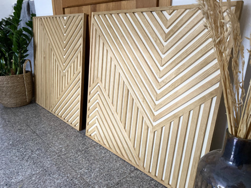 Geometrický dřevěný obraz — foto 2