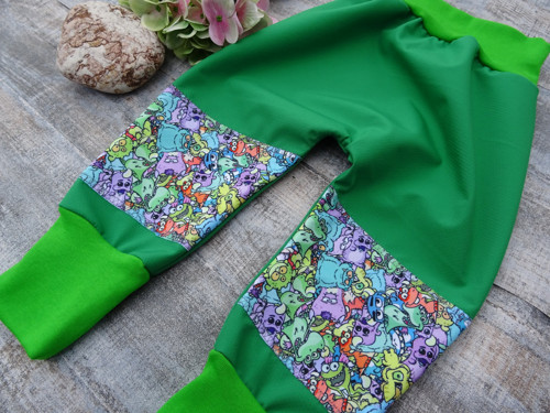 BAGGY SOFTSHELL letní* zelené * příšerky — foto 4