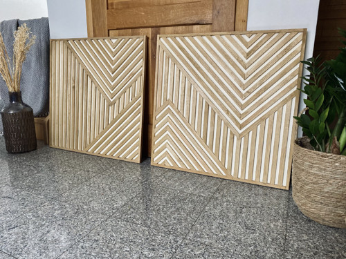 Geometrický dřevěný obraz — foto 3