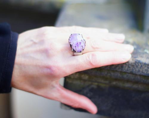 Nerezový prsten.... " Purple Crystal " — foto 5