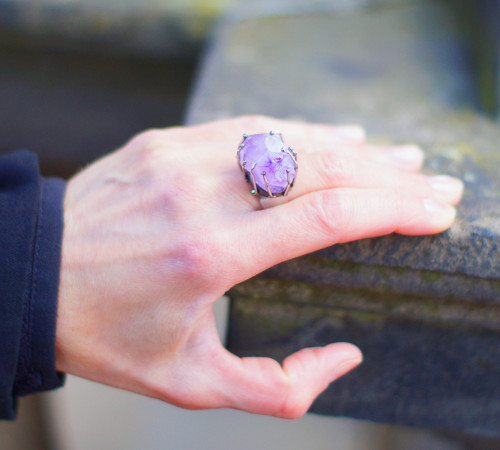 Nerezový prsten.... " Purple Crystal " — foto 6