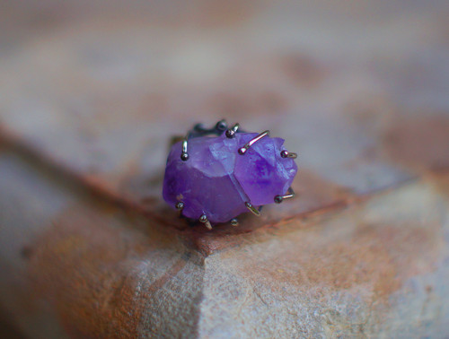 Nerezový prsten.... " Purple Crystal " — foto 3