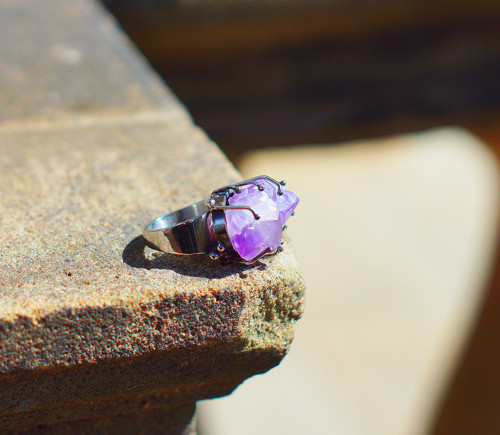 Nerezový prsten.... " Purple Crystal " — foto 2