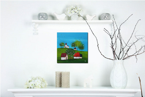 Jarní vesnička - 20x20cm — foto 3