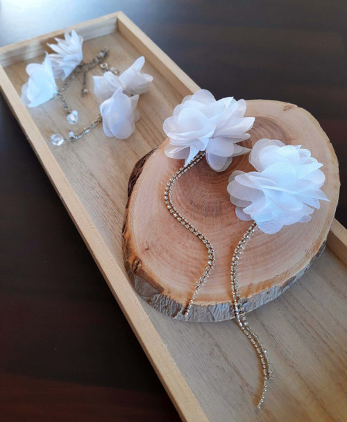 Variabilní boho náušnice V bílém — foto 3