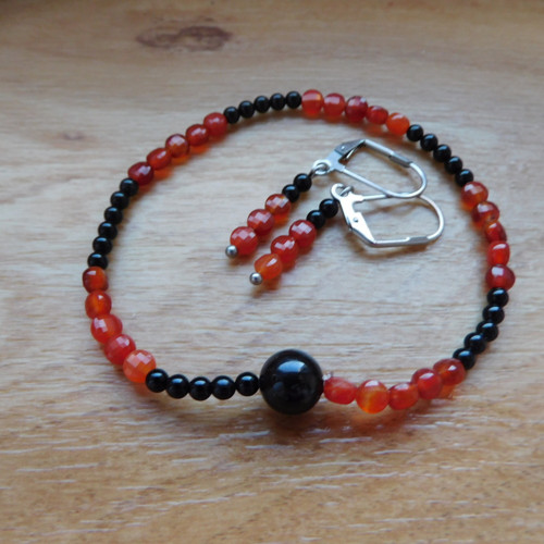 Naušnice - *Onyx+karneol* — foto 4