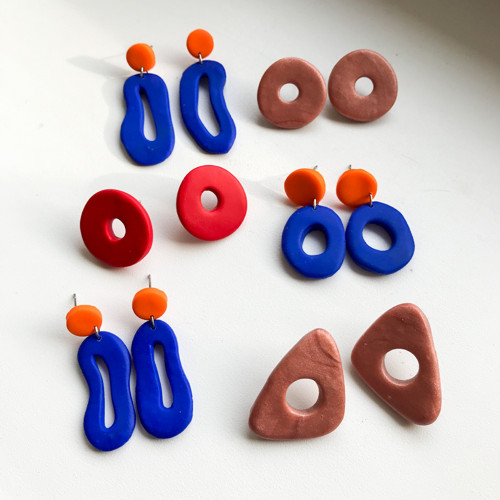 Abstraktní náušnice CLAY No.2 — foto 3