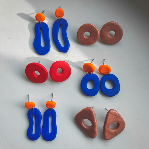 Abstraktní náušnice CLAY No.3 — foto 2