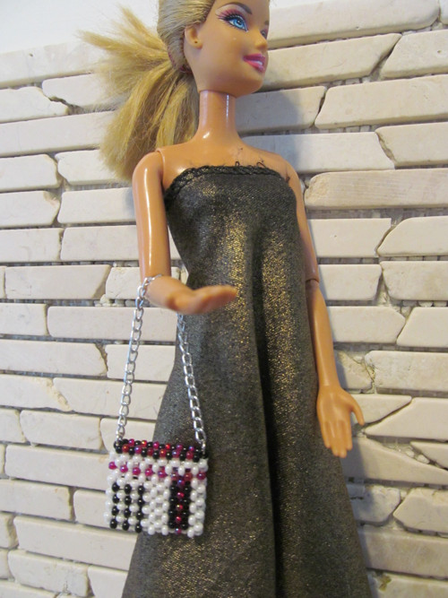 Kabelka pro Barbie - bíločervená — foto 3