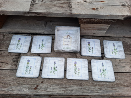 Krabička s podtácky patina levandule — foto 5