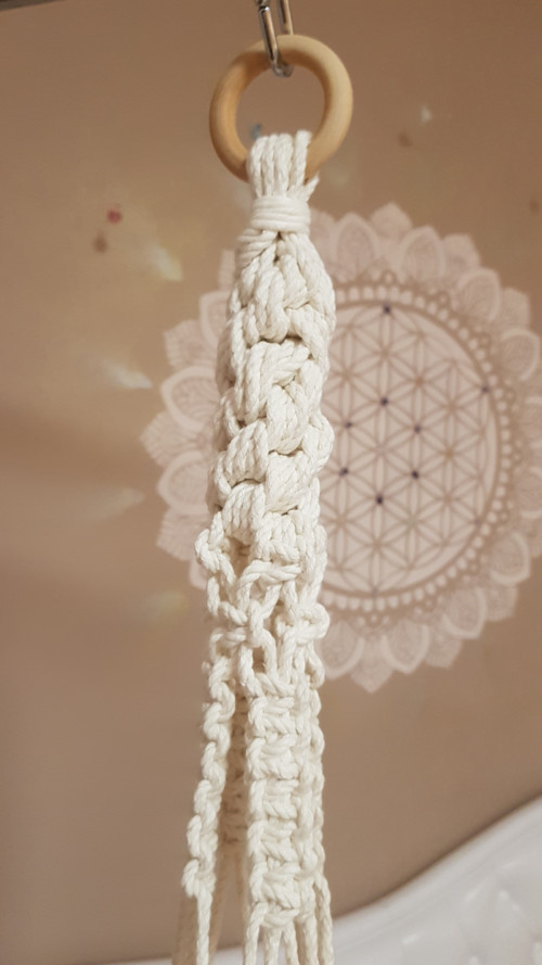 MACRAME závěs na květiny s bambusem — foto 3