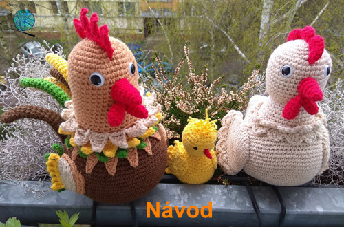 Háčkovaný setík_kohoutek_slepička_kuřátko_NÁVOD — foto 2