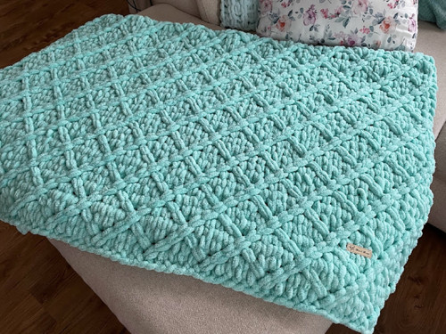 Mintová pletená deka — foto 3