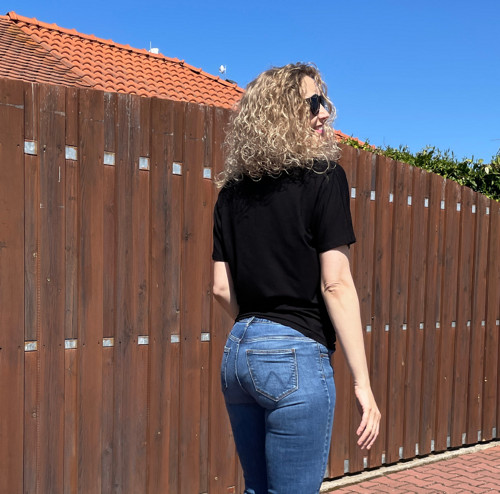 Netopýří tunika s krátkým rukávem černá — foto 3