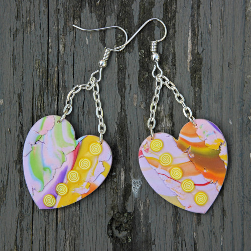Unusual hearts , fimo náušnice — foto 2